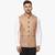 Beige Plain Jute Cotton Nehru Jacket