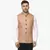 Beige Plain Jute Cotton Nehru Jacket