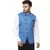 Blue Plain Cotton Poly Nehru Jacket