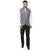 Grey Plain Cotton Poly Nehru Jacket