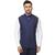 Blue Plain Cotton Poly Nehru Jacket