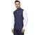 Blue Plain Cotton Poly Nehru Jacket
