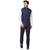 Blue Plain Cotton Poly Nehru Jacket