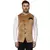 Beige Plain Velvet Nehru Jacket