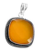 Yellow chalcedony pendants
