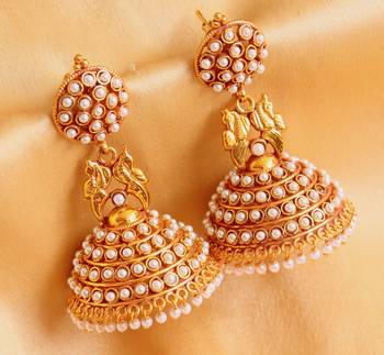Gorgeous Antique Pearl Peacock Jhumka 1