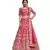Pink Embroidered Art Silk Unstitched Lehenga