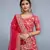 Pink Embroidered Art Silk Unstitched Lehenga