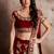 Marvellous Maroon Zari And Sequins Embroidered Semi Velvet Semi Stitched lehenga choli for wedding