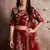 Maroon Dori And Sequins Embroidered Semi Velvet Semi Stitched bridal lehenga
