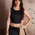 Black Embroidered Silk Semi Stitched wedding lehenga