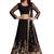 Gorgeous Black Dori, Zari, and Sequins Embroidered Crepe Fabric Lehenga choli for wedding