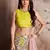 Captivating Baby Pink and Yellow resham Embroidered Art Silk and Net Fabric Lehenga Choli