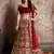 Women's Red Velvet Resham Lehenga Choli Set