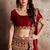Women's Red Velvet Resham Lehenga Choli Set