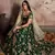 Gorgeous Forest Green Velvet Lehenga Set With Patchwork Embroidery