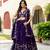 Gorgeous Purple Blue Dori & Sequins embroidered Vichitra Silk Indian latest designer wedding wear Lehenga choli