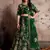  Green Dori And Sequins Embroidered Semi Velvet Semi Stitched Lehenga Choli For Bridal