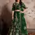 Graceful Green Dori And Sequins Embroidered Semi Velvet Semi Stitched Lehenga choli for bridal