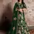 Graceful Green Dori And Sequins Embroidered Semi Velvet Semi Stitched Lehenga choli for bridal