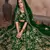 Graceful Green Dori And Sequins Embroidered Semi Velvet Semi Stitched Lehenga choli for bridal