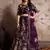 Purple Dori And Sequins Embroidered Semi Velvet Semi Stitched bridal lehenga
