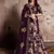 Purple Dori And Sequins Embroidered Semi Velvet Semi Stitched bridal lehenga