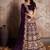 Mesmerizing Wine Sequins Embroidered semi velvet Lehenga choli for wedding