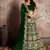 Glamorous Green Zari And Sequins Embroidered semi velvet desingner wedding indian dress lehenga designs for bride