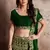 Glamorous Green Zari And Sequins Embroidered semi velvet desingner wedding indian dress lehenga designs for bride