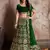 Glamorous Green Zari And Sequins Embroidered semi velvet desingner wedding indian dress lehenga designs for bride