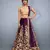Attractive Purple Embroidered semi velvet wedding lehenga choli