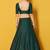 Glamorous Green Zari Embroidered Art Silk Lehenga choli for bride