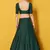 Glamorous Green Zari Embroidered Art Silk Lehenga choli for bride
