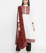 White embroidered cotton salwar