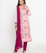 Light-pink embroidered chanderi salwar