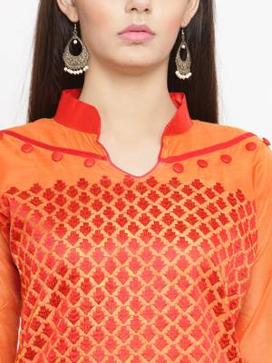 Orange embroidered chanderi salwar 4