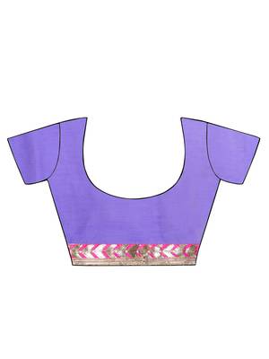 Blue woven faux georgette saree with blouse 5