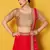 Red Zari and Sequins Embroidered Art Silk Semi Stitched bridal lehenga