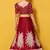 Maroon dori, resham, sequins Embroidered Velvet Semi Stitched bridal lehenga