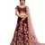 Maroon Zari, Resham, Sequins, dori Embroidered Velvet Semi Stitched bridal lehenga