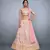 Light Pink Zari And Sequins Embroidered Art Silk Semi Stitched bridal lehenga