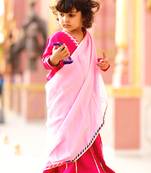 Pink Embroidered Rayon Stitched Lehenga