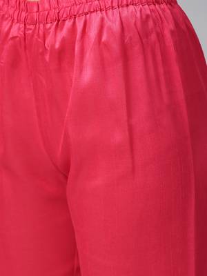 Purple plain polyester kurti with gharara bottom and dupatta 2