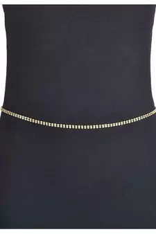 Designer Double Line Diamond Stone Golden Waist Belt Kamarbandh Kamarpatta Belly Hips Chain