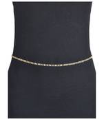 Designer Double Line Diamond Stone Golden Waist Belt Kamarbandh Kamarpatta Belly Hips Chain