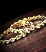 Designer Green Meenakari Oval Kundan Stone Wedding Bridak Bangles Set