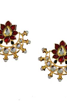 Designer Golden Pretty Semi-Precious Meenakari Studs