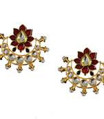 Designer Golden Pretty Semi-Precious Meenakari Studs