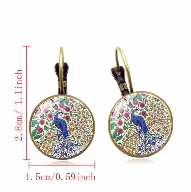 Designer Handpainted Peacock Dangler Earrings